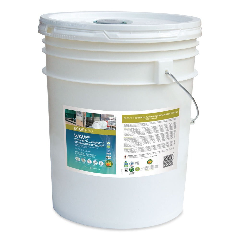 ECOS PRO 5 gal. Pail Wave Commercial Automatic Dishwasher Detergent - Free and Clear