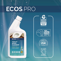 ECOS PRO 24 oz Toilet Bowl Cleaner Squeeze Bottle - Fresh Cedar Scent (6/Carton)