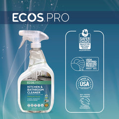 ECOS PRO PL97466CT 32 oz Spray Bottle Parsley Plus All-Purpose Kitchen and Bathroom Cleaner - Parsley Scent (6/Carton)