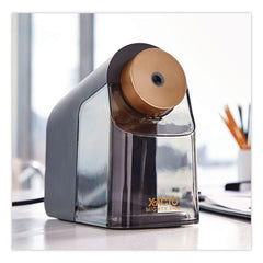 X-ACTO 4 in. x 8 in. x 7.5 in. AC-Powered Mighty Pro Electric Pencil Sharpener - Black/Gold/Smoke