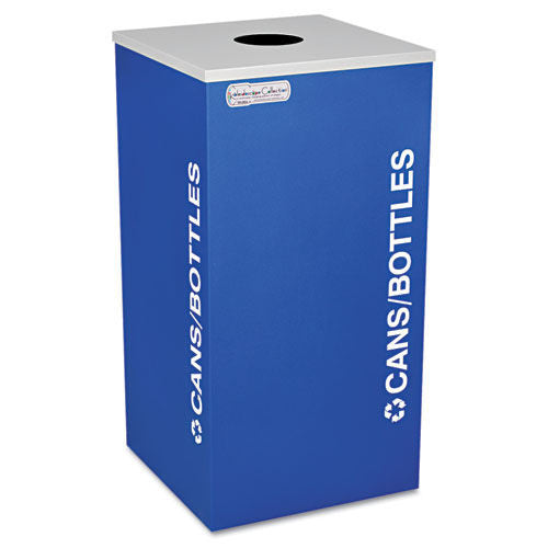 Ex-Cell Kaleidoscope Collection 24 Gallon Bottle/Can Recycling Receptacle - Royal Blue
