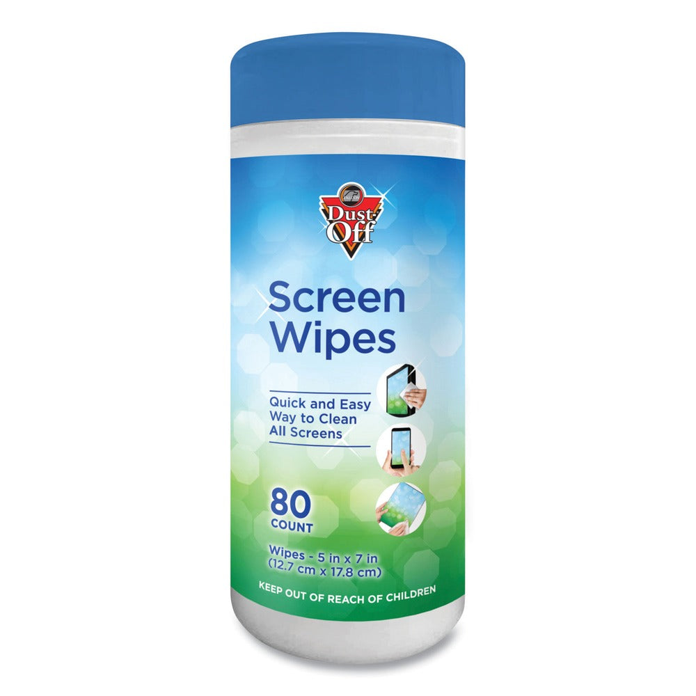 Dust-Off 5 in. x 7 in. Cloth Premoistened Monitor Cleaning Wipes - White