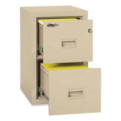FireKing Compact Turtle 17.75 in. x 22.13 in. x 27.75 in. Insulated Vertical File with 2 Legal/Letter Drawers - Parchment