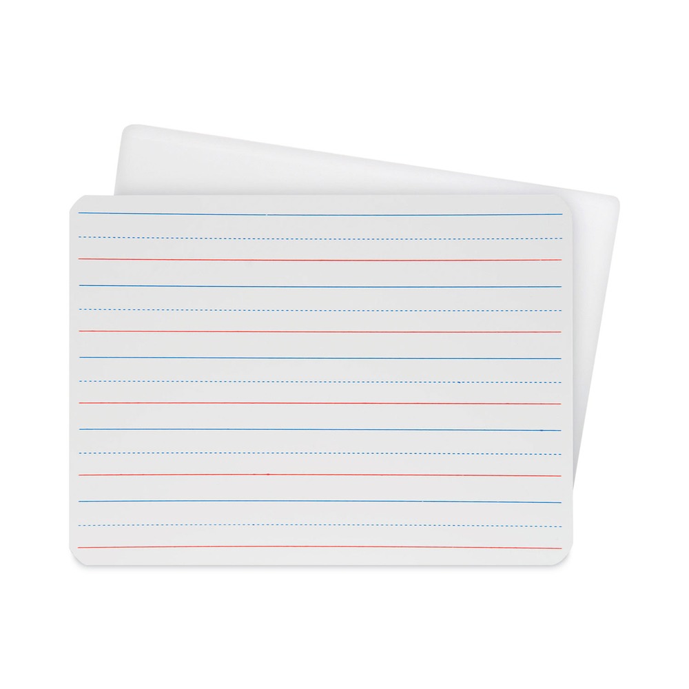 Flipside 12 in. x 9 in. 2-Sided Red/Blue Ruled Dry Erase Board - White Surface (12/Pack)