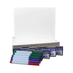 Flipside 12 in. x 9 in. Dry Erase Board Set - White Surface (12/Pack)