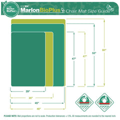 Floortex 46 in. x 60 in. Ecotex Marlon BioPlus Rectangular Polycarbonate Chair Mat for Hard Floors - Clear