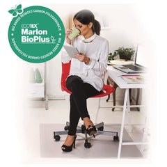 Floortex 46 in. x 60 in. Ecotex Marlon BioPlus Rectangular Polycarbonate Chair Mat for Hard Floors - Clear