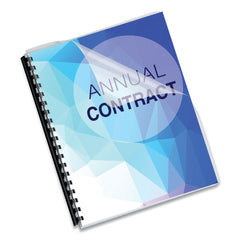 Fellowes Mfg Co. 11.25 in. x 8.75 in. Crystals Transparent Unpunched Presentation Covers for Binding Systems with Round Corners - Clear (25/Pack)
