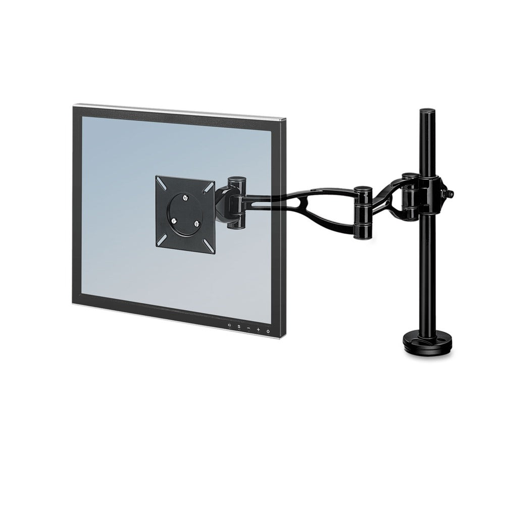 Fellowes Mfg Co. Professional Series 360 Degree Rotation 37 Degree Tilt Pan Supports 24 lbs. Depth Adjustable Monitor Arm - Black