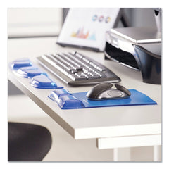 Fellowes Mfg Co. 8.25 in. x 9.87 in. Gel Wrist Support with Attached Mouse Pad - Blue