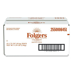Folgers 2550006451 1.75 oz. 100% Colombian Ground Coffee Fraction Packs (42/Carton)