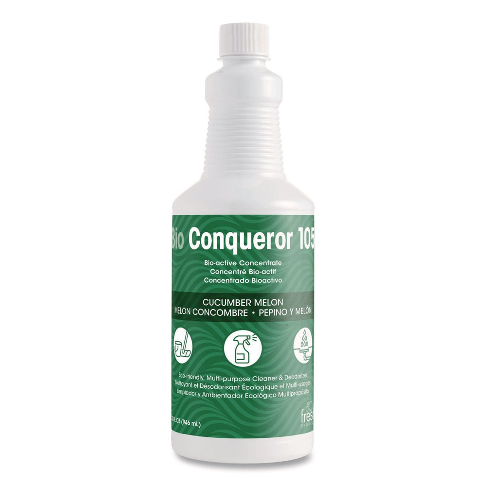 Fresh Products Bio Conqueror 105 32 oz. Bottle Enzymatic Odor Counteractant Concentrate - Cucumber Melon