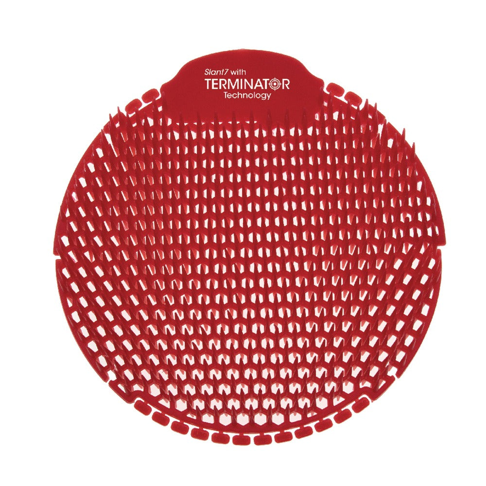 Fresh Products Slant7 with Terminator Urinal Screen - Forest Scent, Red (30/Carton)