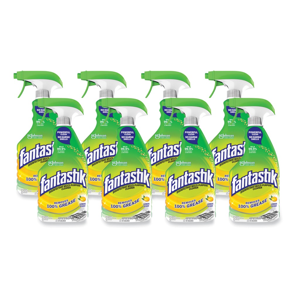 Fantastik 32 oz. Spray Bottle Disinfectant Multi-Purpose Cleaner - Lemon Scent (8/Carton)