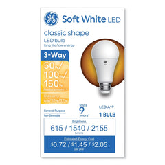 GE 6 Watts/12 Watts/17 Watts 3-Way A19 Classic LED SW Non-Dim Light Bulb - Soft White (1/Pack)
