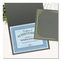 Geographics 9.75 in. x 12.5 in. Certificate/Document Cover - Gray With Gold Foil (5/Pack)
