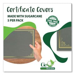 Geographics 9.75 in. x 12.5 in. Certificate/Document Cover - Gray With Gold Foil (5/Pack)