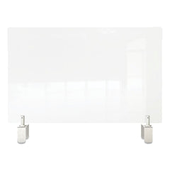 Ghent 29 in. x 3.88 in. x 18 in. Thermoplastic Sheeting Clear Partition Extender with Attached Clamp