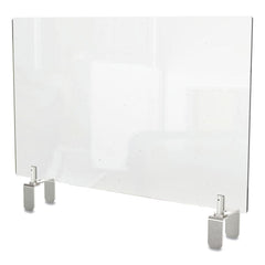 Ghent 29 in. x 3.88 in. x 18 in. Thermoplastic Sheeting Clear Partition Extender with Attached Clamp