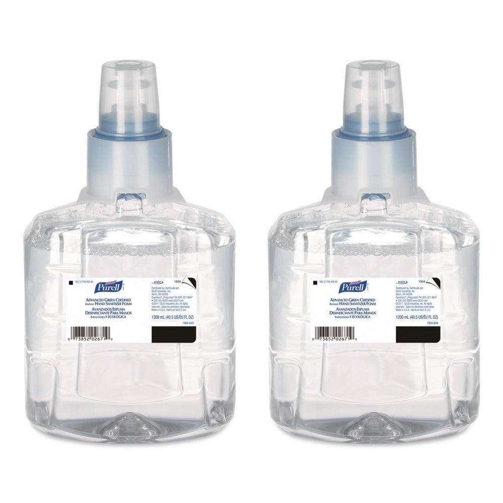 PURELL 1200 ml Advanced Hand Sanitizer Green Certified Foam Refill for LTX-12 Dispensers (2/Carton)