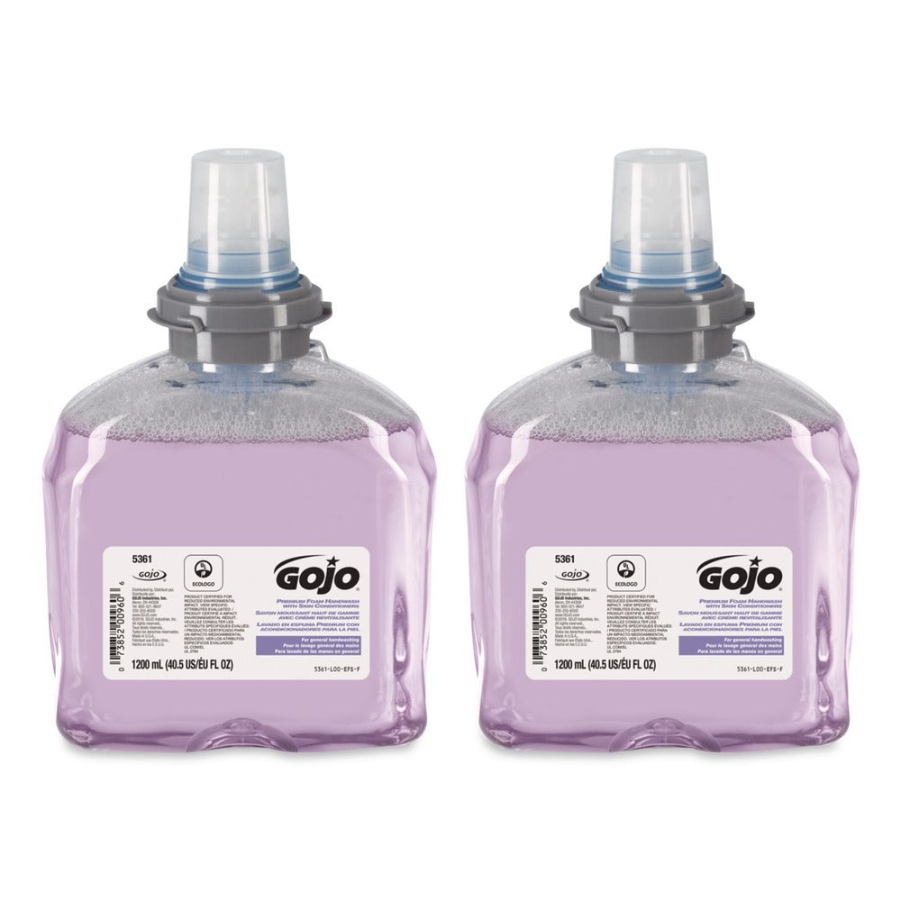 GOJO Industries 1,200 mL TFX Luxury Foam Hand Wash Refill - Cranberry Scent (2/Carton)