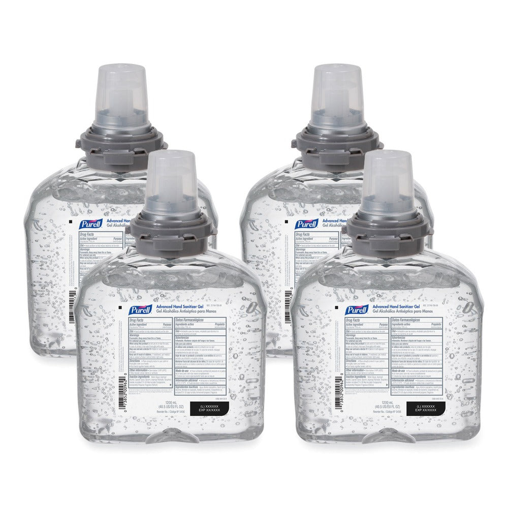 PURELL 5456-04 1,200 mL Gel Advanced Hand Sanitizer TFX Refill - Unscented (4/Carton)