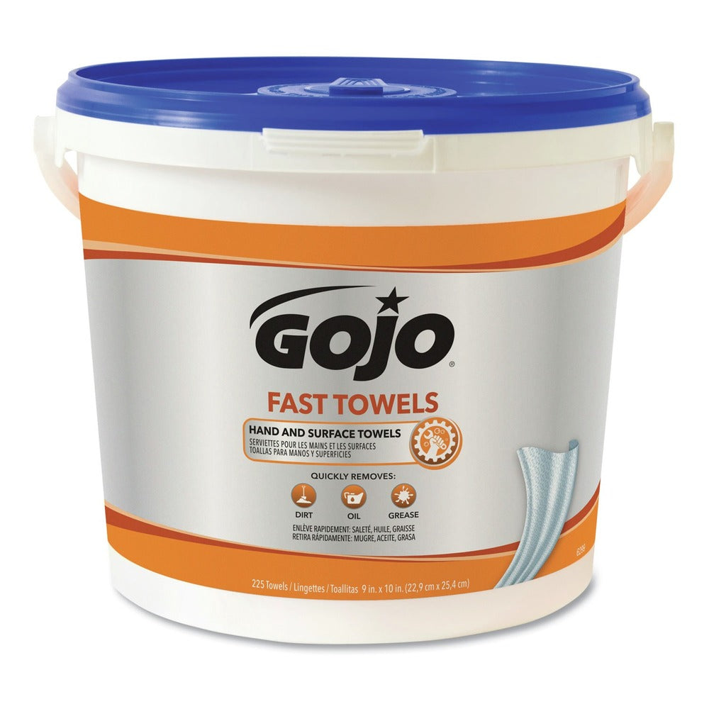 GOJO Industries 6299-02 FAST TOWELS 9 in. x 10 in. Cloth Hand Cleaning Towels - Fresh Citrus Blue
