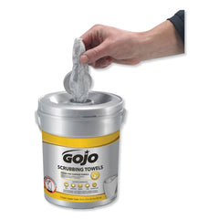 GOJO Industries 10.5 in. x 12 in. 2-Ply Hand Cleaning Scrubbing Towels - Silver/Yellow (6/Carton)