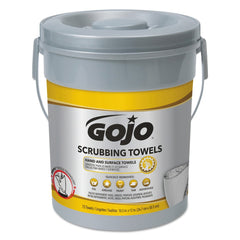 GOJO Industries 10.5 in. x 12 in. 2-Ply Hand Cleaning Scrubbing Towels - Silver/Yellow (6/Carton)