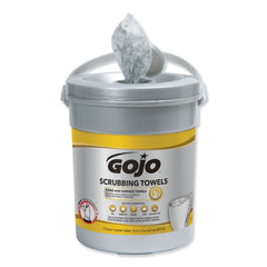 GOJO Industries 10.5 in. x 12 in. 2-Ply Hand Cleaning Scrubbing Towels - Fresh Citrus Silver/Yellow
