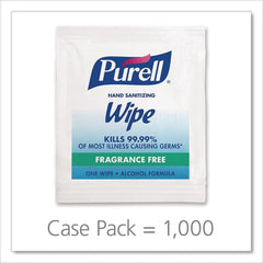 PURELL 9021-1M 5 in. x 7 in. Individually Wrapped Unscented Premoistened Sanitizing Hand Wipes - White (1000/Carton)