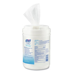 PURELL 9031-06 6 in. x 7 in. Unscented Alcohol Formula Hand Sanitizing Wipes - White (6 Canisters/Carton)