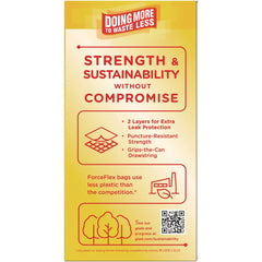 Glad ForceFlex 24 in. x 27.38 in. 13 Gallon Kitchen Drawstring Trash Bags - White Fresh Clean Scent (240/Carton)