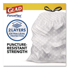 Glad ForceFlex 10.19 in. x 9.81 in. 13-Gal. Tall Kitchen Drawstring Trash Bags - Fresh Clean Scent Gray (3/Carton)