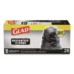 Glad 30 in. x 33 in. 1.05 mil 30 Gallon Three-Ply Drawstring Trash Bags - Black/Large (28/Box)