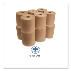 GEN 8 in. x 300 ft. 1-Ply Hardwound Roll Towels - Brown (12 Rolls/Carton)