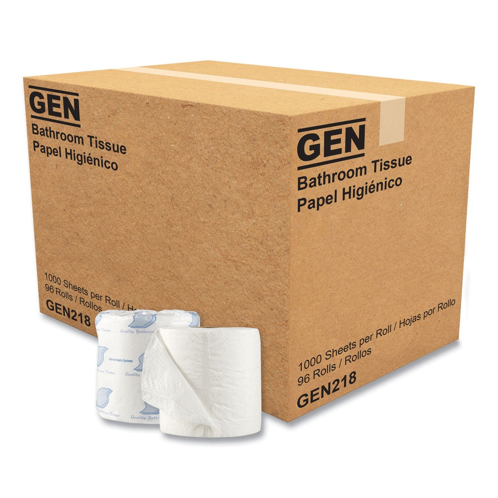 GEN 1-Ply Septic Safe Individually Wrapped Rolls Standard Bath Tissue - White (96/Carton)