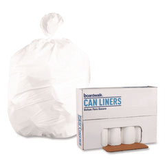 Boardwalk Z6036LN GR1 30 Gallon 8 mic 30 in. x 36 in. Perforated Roll High Density Can Liners - Natural (25 Bags/Roll, 20 Rolls/Carton)