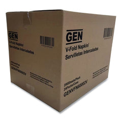 GEN 6.5 in. x 8.3 in. Premium V-Fold Napkins - White (250/Pack, 24 Packs/Carton)