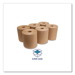GEN 8 in. x 800 ft. 1 Ply Hardwound Towels - Brown (6/Carton)