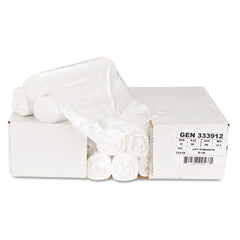 Boardwalk Z6639LN GR1 33 Gallon 9 mic 33 in. x 39 in. Perforated Roll High-Density Can Liners - Natural (25 Bags/Roll, 20 Rolls/Carton)