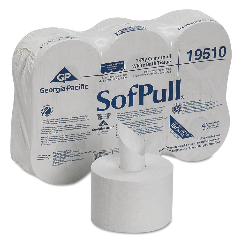 Georgia Pacific Professional 2-Ply High Capacity Septic Safe Center Pull Tissue - White (6 Rolls/Carton)