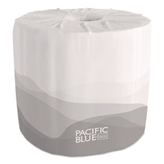 Georgia Pacific Professional 1-Ply Pacific Blue Basic Embossed Septic Safe Bathroom Tissue - White (80 Rolls/Carton)