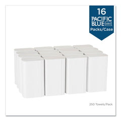 Georgia Pacific Professional 20389 9.2 in. x 9.4 in. 1-Ply Pacific Blue Select Folded Paper Towels - White (16 Packs/Carton)