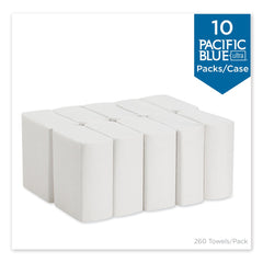 Georgia Pacific Professional 20885 8 in. x 11 in. 1-Ply Pacific Blue Ultra Z-Fold Folded Paper Towels - White (2600/Carton)