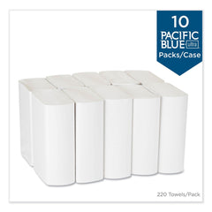 Georgia Pacific Professional 10.2 in. x 10.8 in. 1-Ply Pacific Blue Ultra Folded Paper Towels - White (2200/Carton)