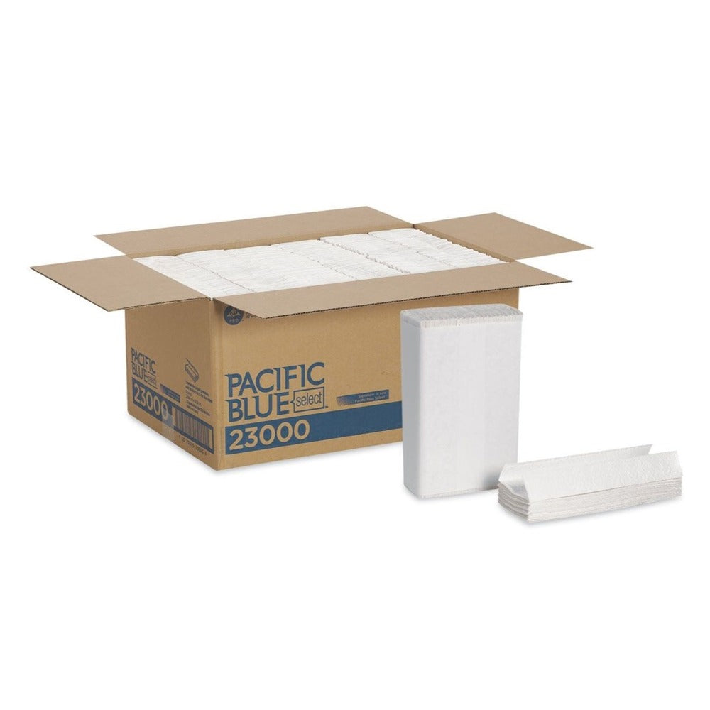Georgia Pacific Professional 23000 10.1 in. x 12.7 in. 2-Ply Pacific Blue Select C-Fold Paper Towels - White (1440/Carton)