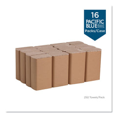 Georgia Pacific Professional 23304 9.2 in. x 9.4 in. 1-Ply Pacific Blue Basic M-Fold Paper Towels - Brown (16 Packs/Carton)