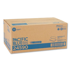 Georgia Pacific Professional 24590 9.2 in. x 9.4 in. 1-Ply Pacific Blue Basic M-Fold Paper Towels - White (4000/Carton)