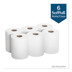 Georgia Pacific Professional 28124 SofPull 7.8 in. x 15 in. 1-Ply Center-Pull Perforated Paper Towels - White (320/Roll, 6-Rolls/Carton)